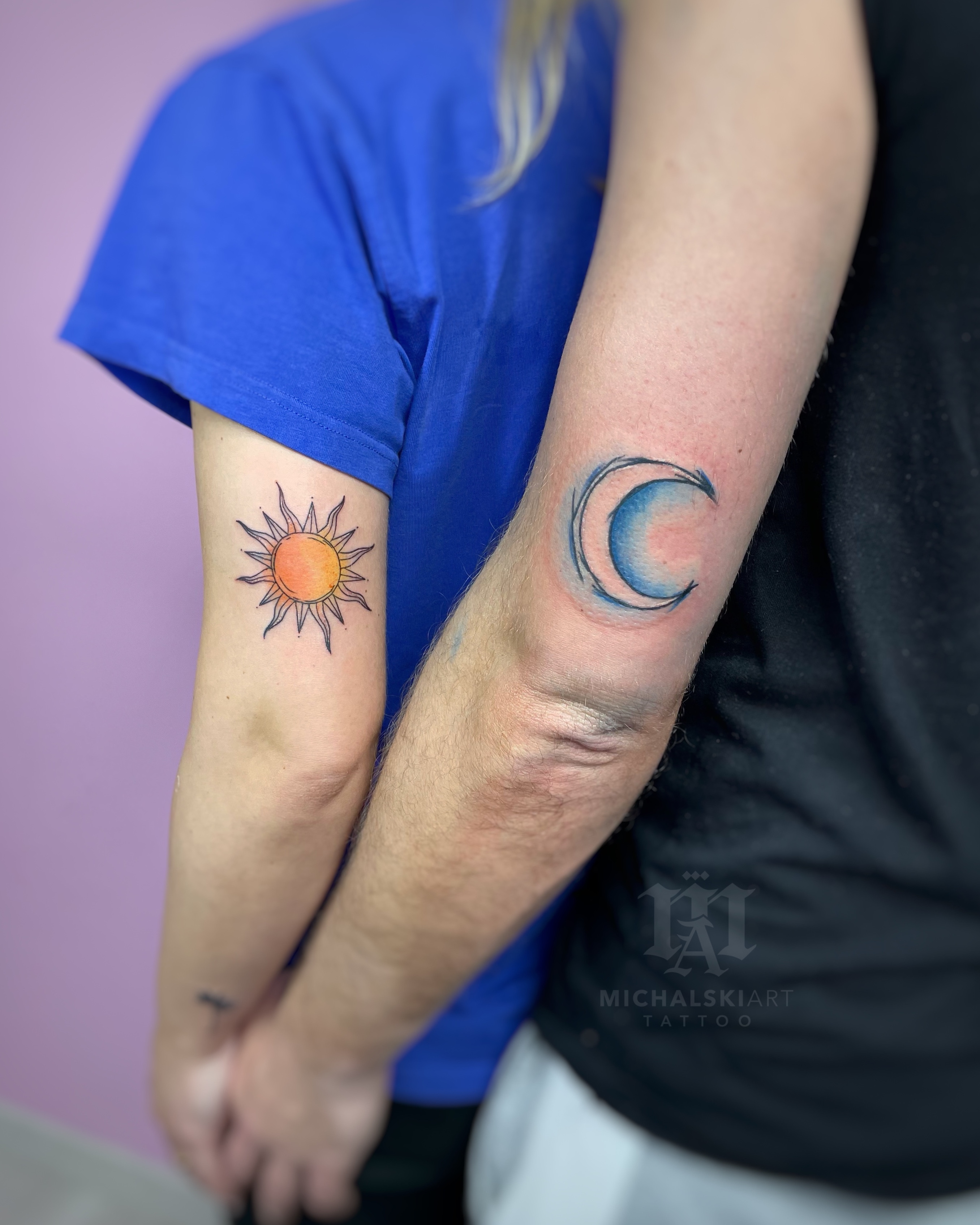 tatuaż słóńce i księżyc